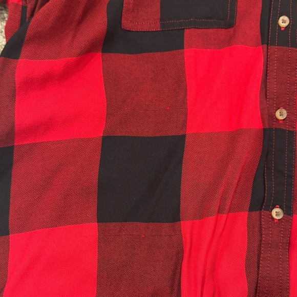 Old Navy Shirt Dress Womens Buffalo Check Plaid Red Button Front Flannel Size:XL - Picture 4 of 8